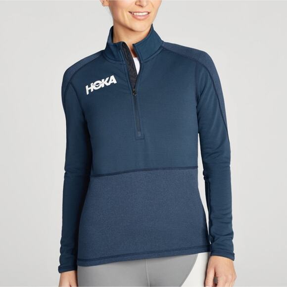 Hoka One Halfzip 1/2 Zip Midlayer Women's teal blue large - Picture 1 of 5